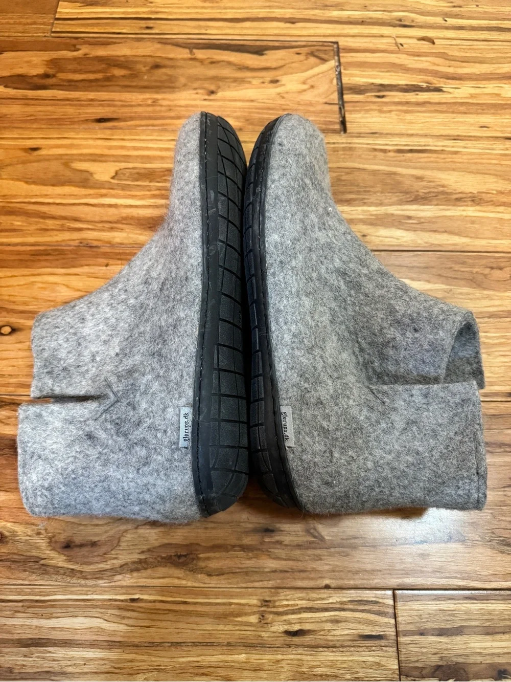 Glerups  boot Gray Wool Slipper With Black Rubber Bottom -  EU Size 43 Unisex‎